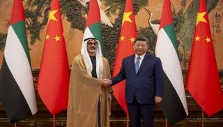جانب من لقاء الرئيس الصيني والشيخ الشيخ خالد بن محمد بن زايد آل نهيان 