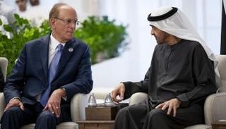 جانب من لقاء رئيس الإمارات مع لاري فينك