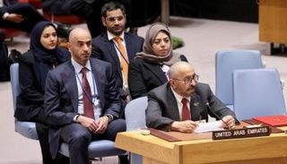وفد الإمارات في مجلس الأمن برئاسة خليفة شاهين المرر