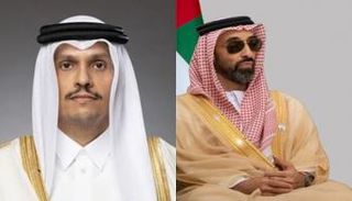الشيخ طحنون بن زايد آل نهيان والشيخ محمد بن عبدالرحمن بن جاسم آل ثاني