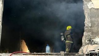 مبنى متضرر في جنوب بيروت
