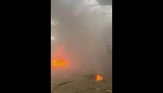 لقطة شاشة من فيديو متداول من الاعتداء الإيراني (أ. ف.ب.)