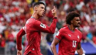 كريستيانو رونالدو في مباراة البرتغال وأوزبكستان