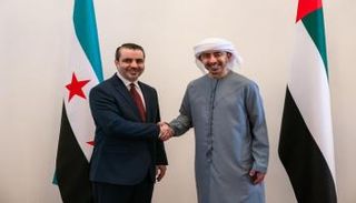 عبدالله بن زايد خلال لقائه وزير الخارجية السوري
