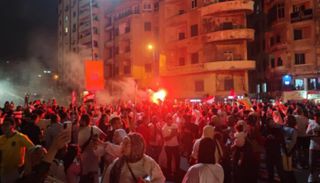احتفالات المصريين بالفوز التاريخي
