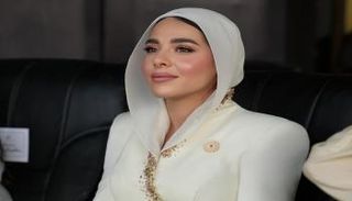 فستان آية السيسي في افتتاح الأوكتاغون بمصر