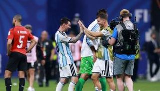 جانب من مباراة مصر والأرجنتين