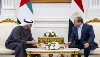 جانب من لقاء الشيخ محمد بن زايد آل نهيان والسيسي