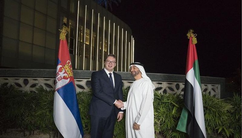 الشيخ محمد بن زايد آل نهيان مع الرئيس الصربي