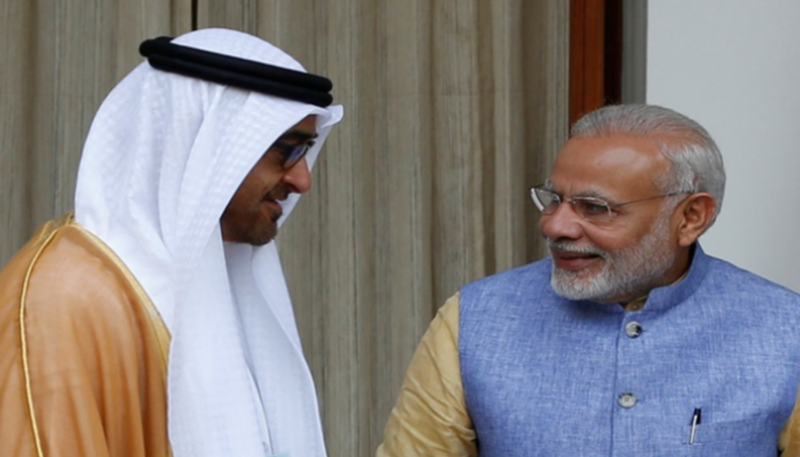 الشيخ محمد بن زايد آل نهيان ورئيس الوزراء الهندي