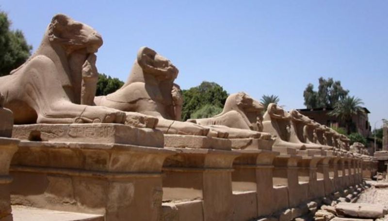 تماثيل الكباش بمعبد الكرنك