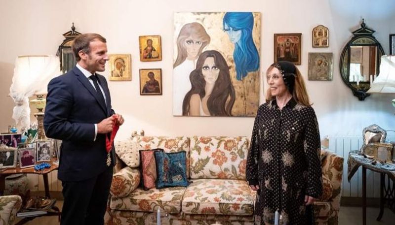 الرئيس الفرنسي ماكرون في منزل فيروز