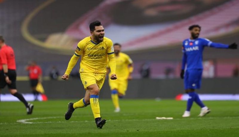 احتفال بيتروس بهدفه ضد الهلال
