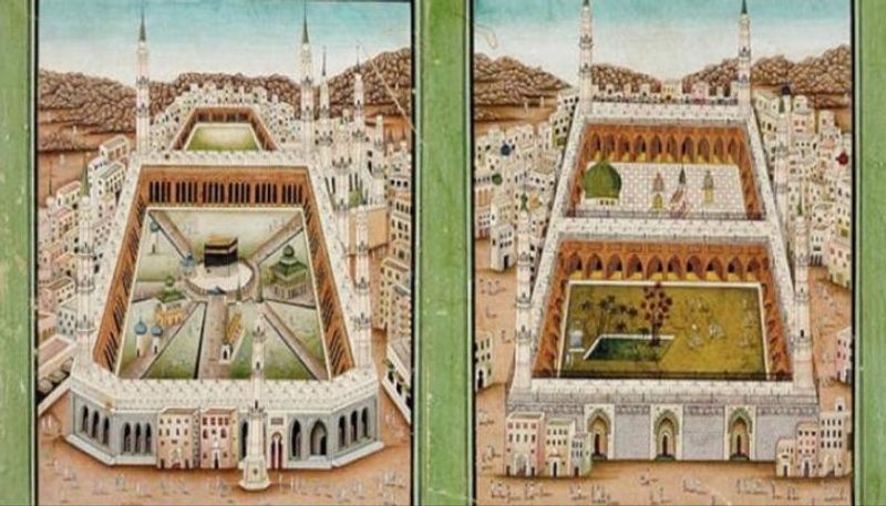 رسم بانورامي نادر للكعبة للبيع في مزاد