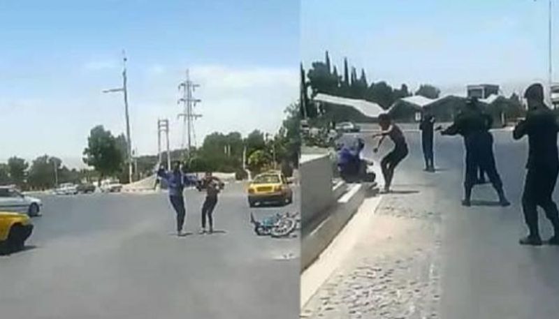 صورتان من الفيديو المتداول على تويتر